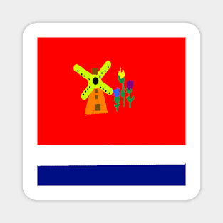 Sporty Netherlands Design on White Background Magnet