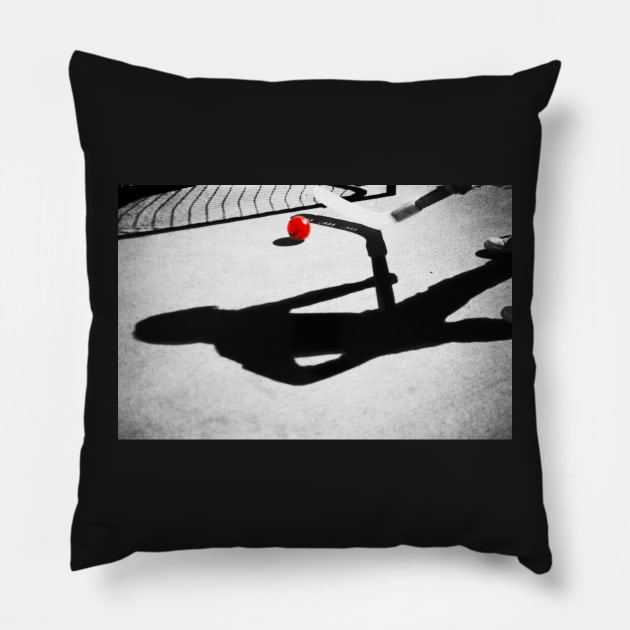 Ball Hockey Shadows Pillow by LaurieMinor