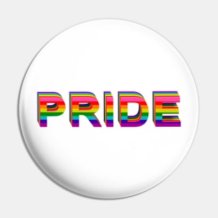 RETRO Pride word in Rainbow color flag of LGBTQ Pin