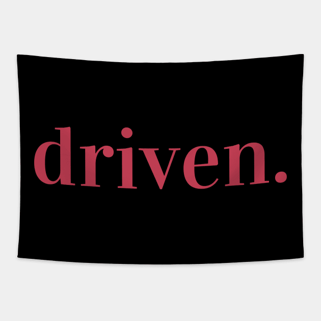 Driven. Typography Inspirational Word Retro Red Tapestry by ebayson74@gmail.com