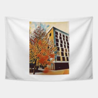 Angular building abstract design Tapestry