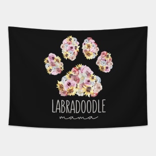 Labradoodle Mama Floral Paw Dog Mom Tapestry