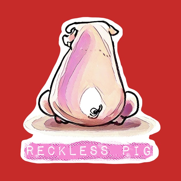 the reckless pig sit on floor by anticute