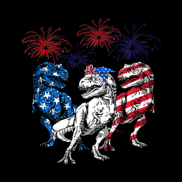 Dinosaur 4th Of July T-shirt Funny Gifts for men women - Dinosaur 4th