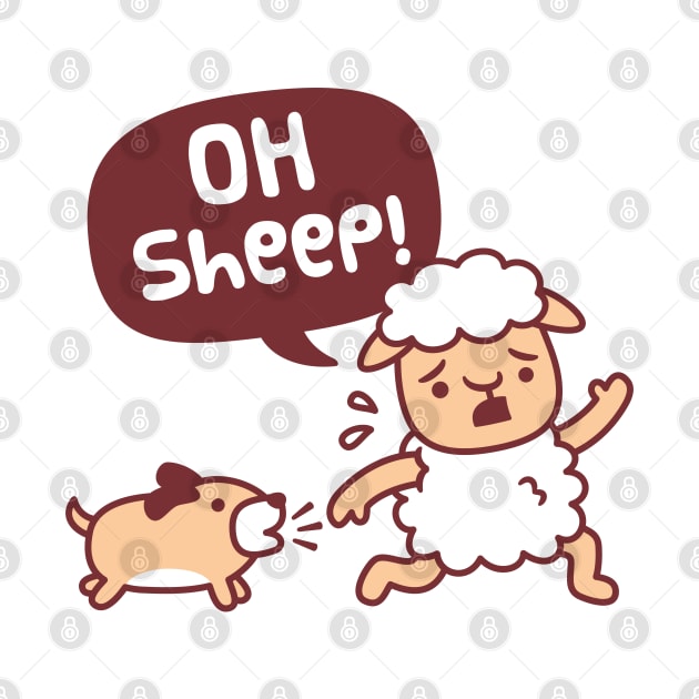 Oh Sheep, Dog Chasing Sheep Funny by rustydoodle