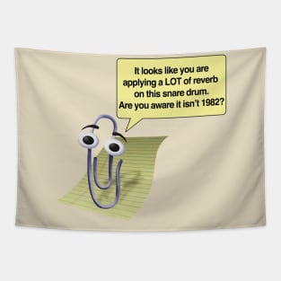 Funny Clippy Microsoft Word Retro Snare Drum Quote Tapestry