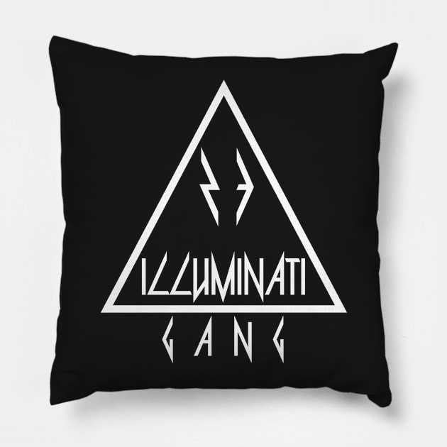 Illuminati Gang Triangle (White) Pillow by Graograman