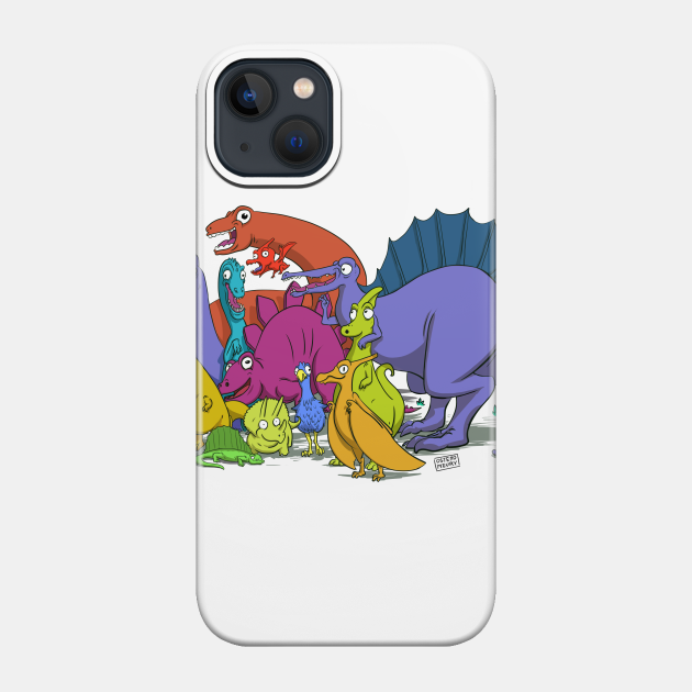 Dinosaurs are all friends and a chicken - Dinosaur - Phone Case