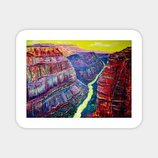 Grand Canyon. Neon river Magnet