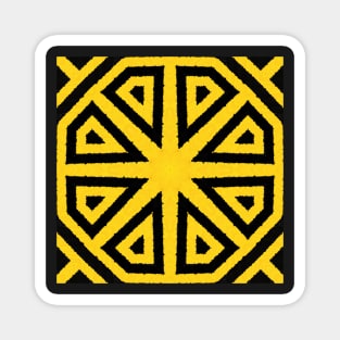 HIGHLY Visible Yellow and Black Line Kaleidoscope pattern (Seamless) 27 Magnet