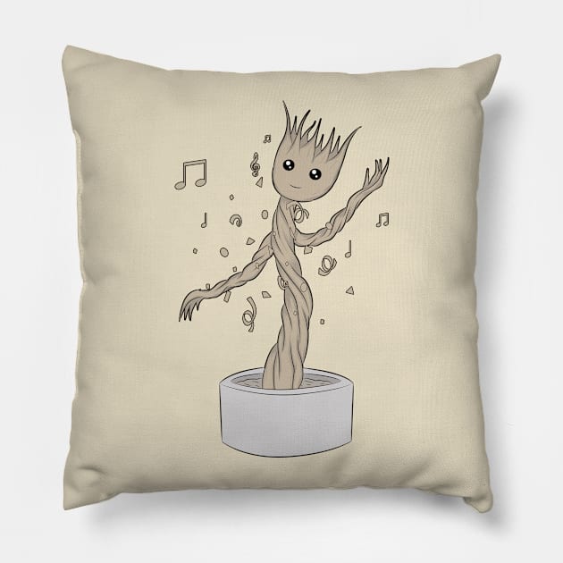 Groot Dance  Happy Pillow by Damian