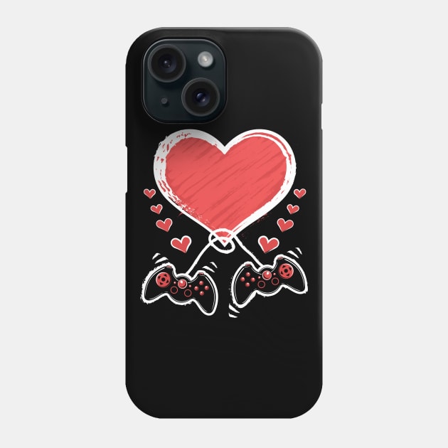 Video Gamer Heart Controller Valentines Day Phone Case by aneisha