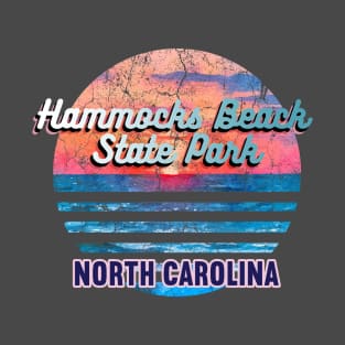 Hammocks Beach State Park North Carolina Retro Sunset T-Shirt