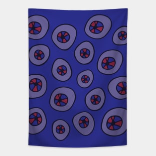 CREEPY FLOATING EYEBALLS Purple Red Blue from my Cabinet of Curiosities - UnBlink Studio by Jackie Tahara Tapestry