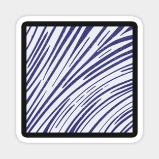 Inky blue abstract zebra Magnet