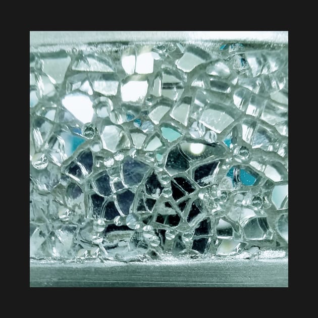 Photographic Image of Icy Blue Mirror and Glass Mosaic by CrazyCraftLady