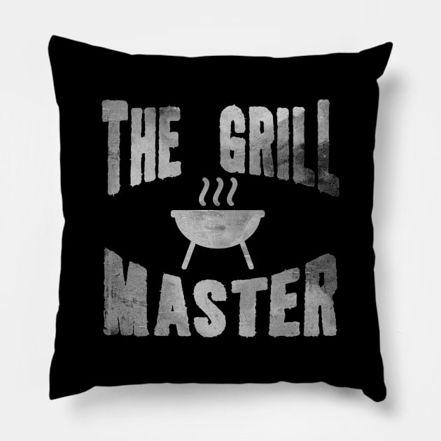 The Grill Master Vintage Grunge Style Pillow by Pastel Potato Shop