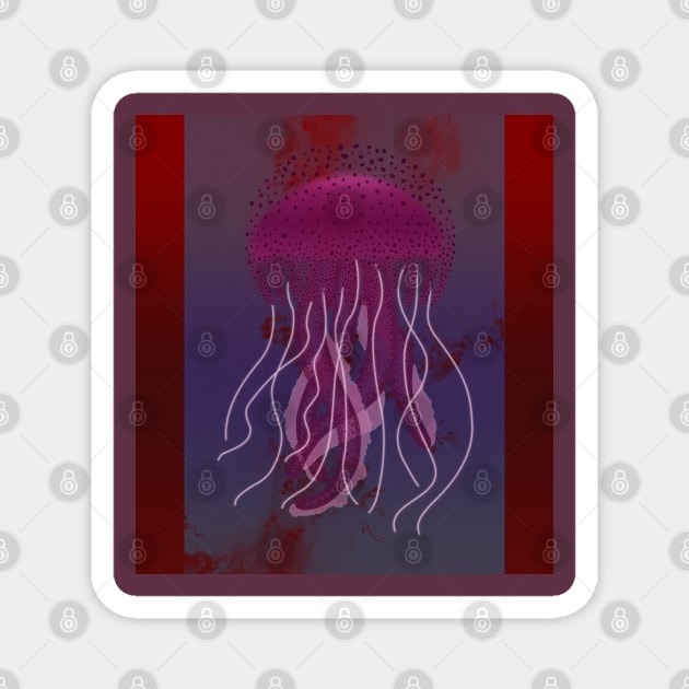 Purple Jellyfish Magnet by AnimaSomnia