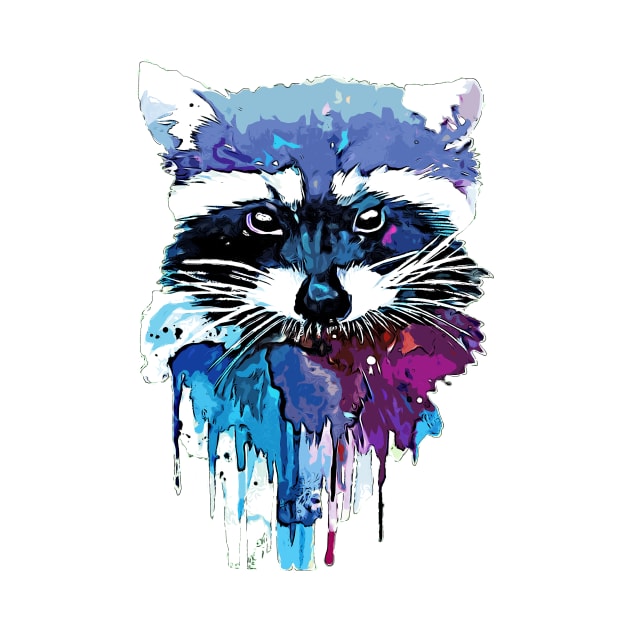 Cool racoon ART Watercolor print by CenterForward