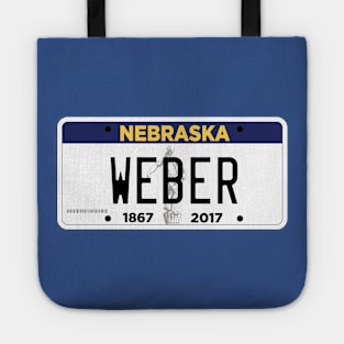 Nebraska License Plate Weber Grill vanity plate Tote