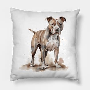 Pit Bull Watercolor Style Pillow