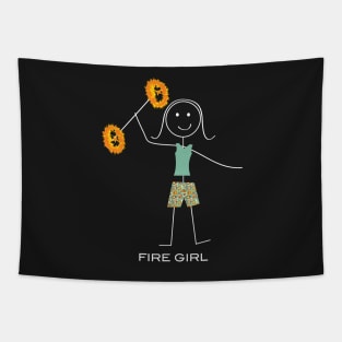 Funny Womens Fire Dancer Tapestry