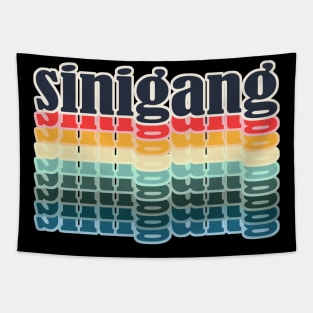 Sinigang Typography Repeated Text Retro Colors Tapestry