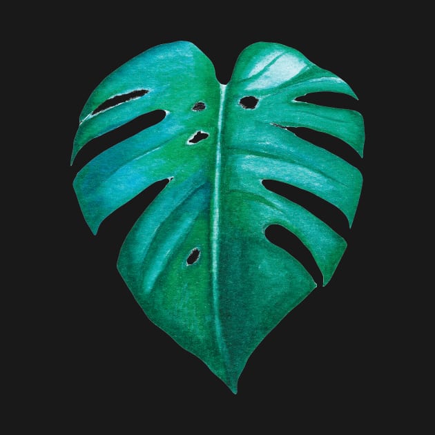 watercolor monstera leaf by raghda