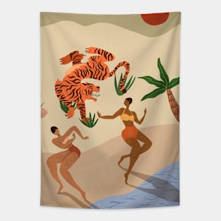 Dancing Tiger Tapestry