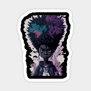 Anime Afro Japan Vintage Samurai Manga Magnet