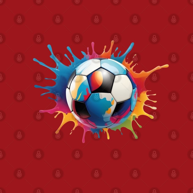 Color Splash Football Soccer Ball Lover Design by TF Brands