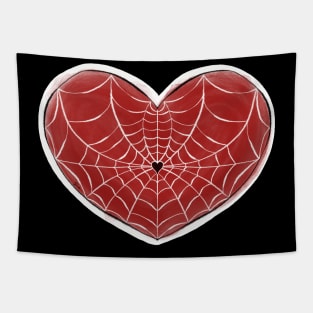 Webbed Heart in Red Tapestry