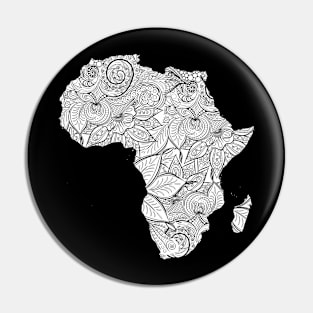 Mandala art map of Africa with text in white Pin