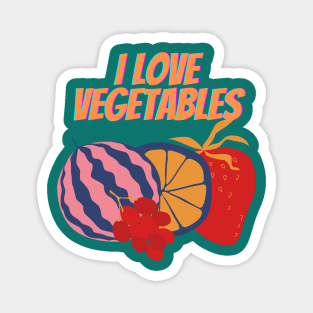 Slightly Wrong I Love Vegetables Magnet