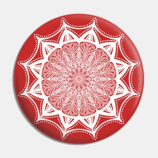 Elegant White Mandala Pattern Design Pin