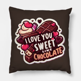 Happy Valentine's Day With Sweet Chocolate - T-shirt for Couples Pillow