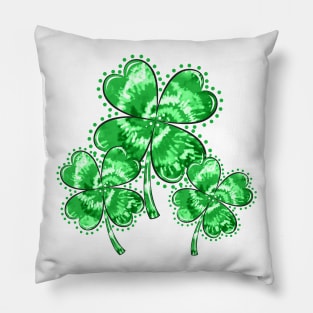 Trio Tie Dye Shamrock Pillow