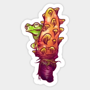 Goblincore Aesthetic Cottagecore Frog Sitting on a Rocking Chair - Color  Version - waiting for mushrooms to grow - Mycology Shrooms