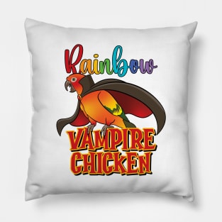 Rainbow Vampire Chicken - Funny Sun Conure Parrot Pillow