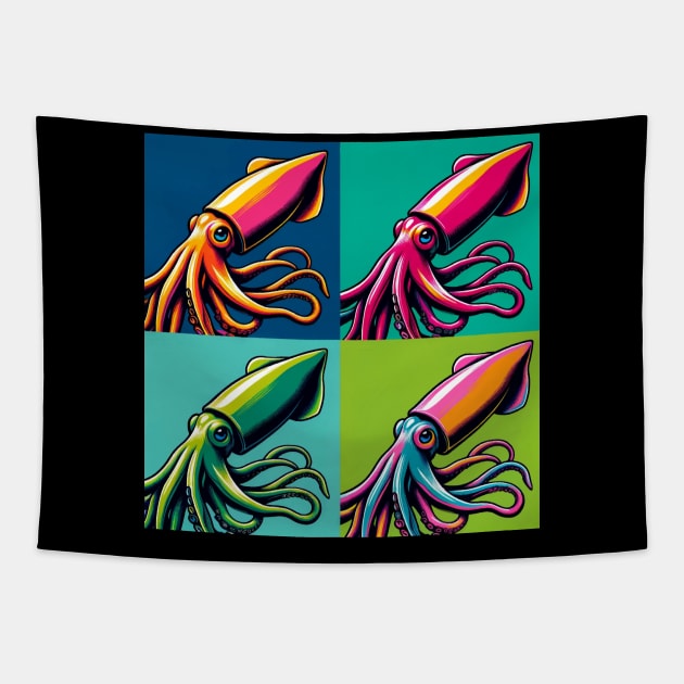 Pop Squids Sponge Art - Cool Underwater Tapestry by PawPopArt