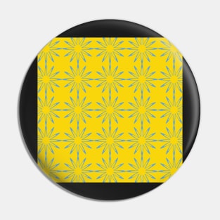 Blue star shaped flowers on yellow background Pin