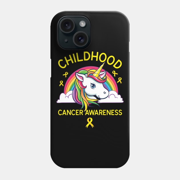 Childhood Cancer Awareness Magical Unicorn Warrior Phone Case by HCMGift