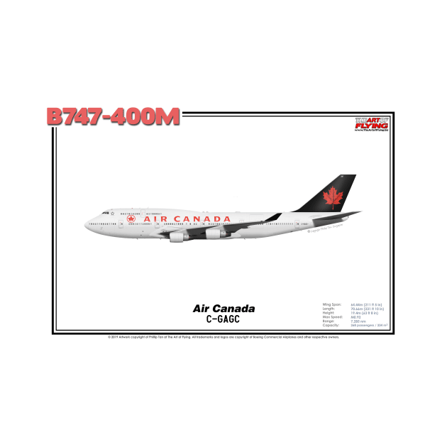 Boeing B747-400M - Air Canada (Art Print) by TheArtofFlying