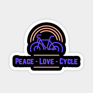 Peace Love Cycle Magnet