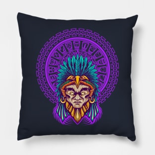 Aztec Warrior Shamanic Pillow