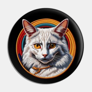 Turkish Angora Embroidered Patch Pin