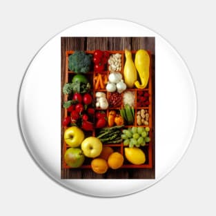 Fruits and vegetables in compartments Pin