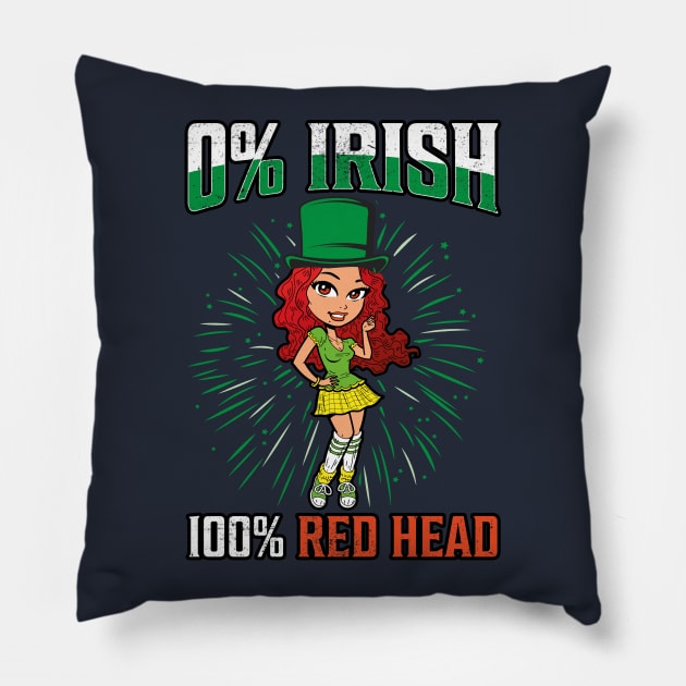 0% Irish 100&% Red Head Pillow by BE MY GUEST MARKETING LLC