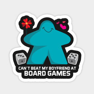 Can't Beat My Boyfriend At Board Games Gaming Graphic - Tabletop Gaming Magnet