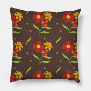 Botanical Floral Flowers Pillow